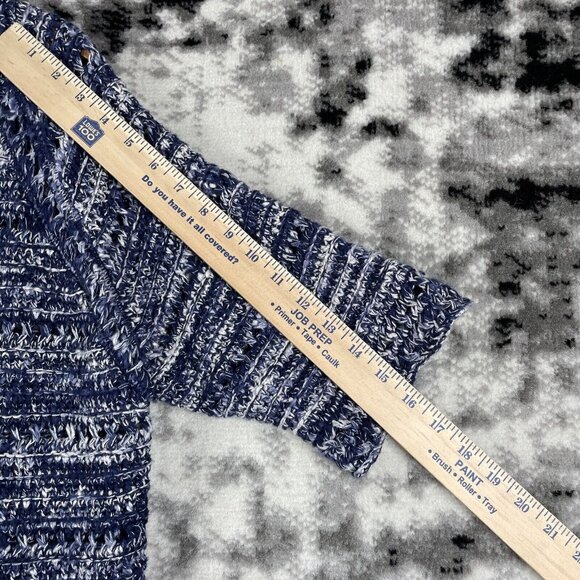 Chicos Sweater Womens Size Extra Large (3) Blue Open Cotton Rayon Short Sleeve - Picture 5 of 8